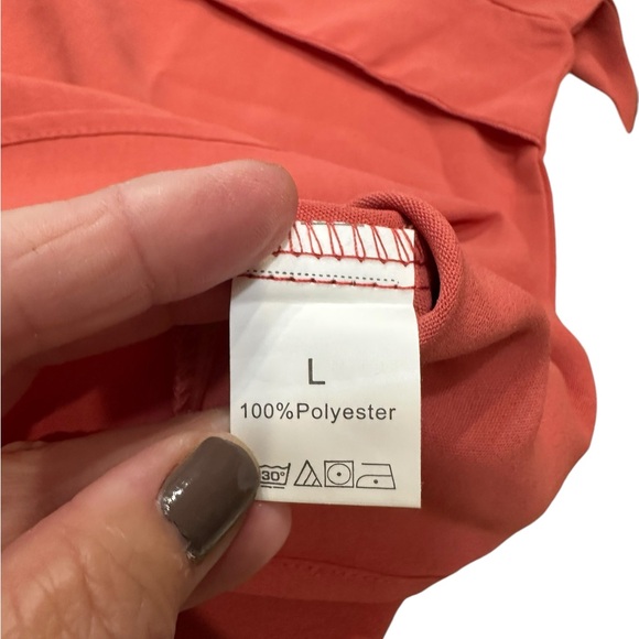 Rust Asymmetrical Swoop Collar Blouse - Picture 6 of 11